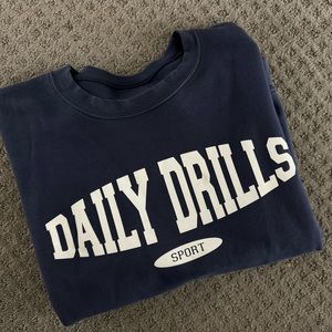 Daily Drills Oversized Sport Crew- Navy XS/S